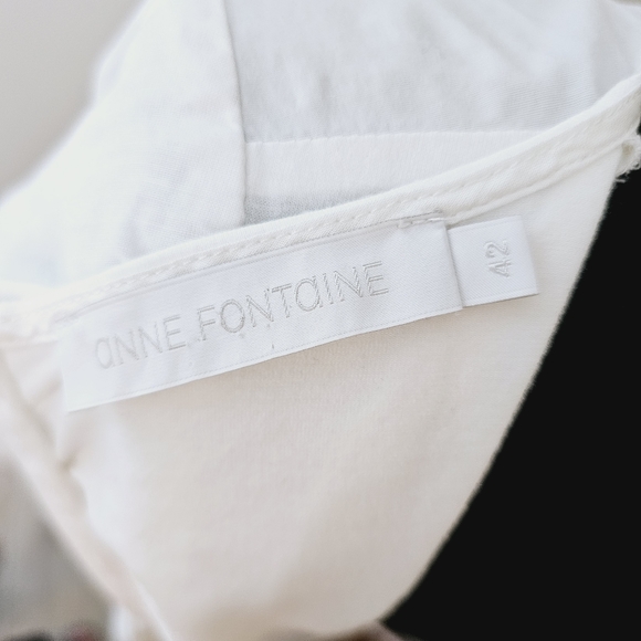 Size 42 Anne Fontaine white ruffled sleeve blouse. - Picture 8 of 13